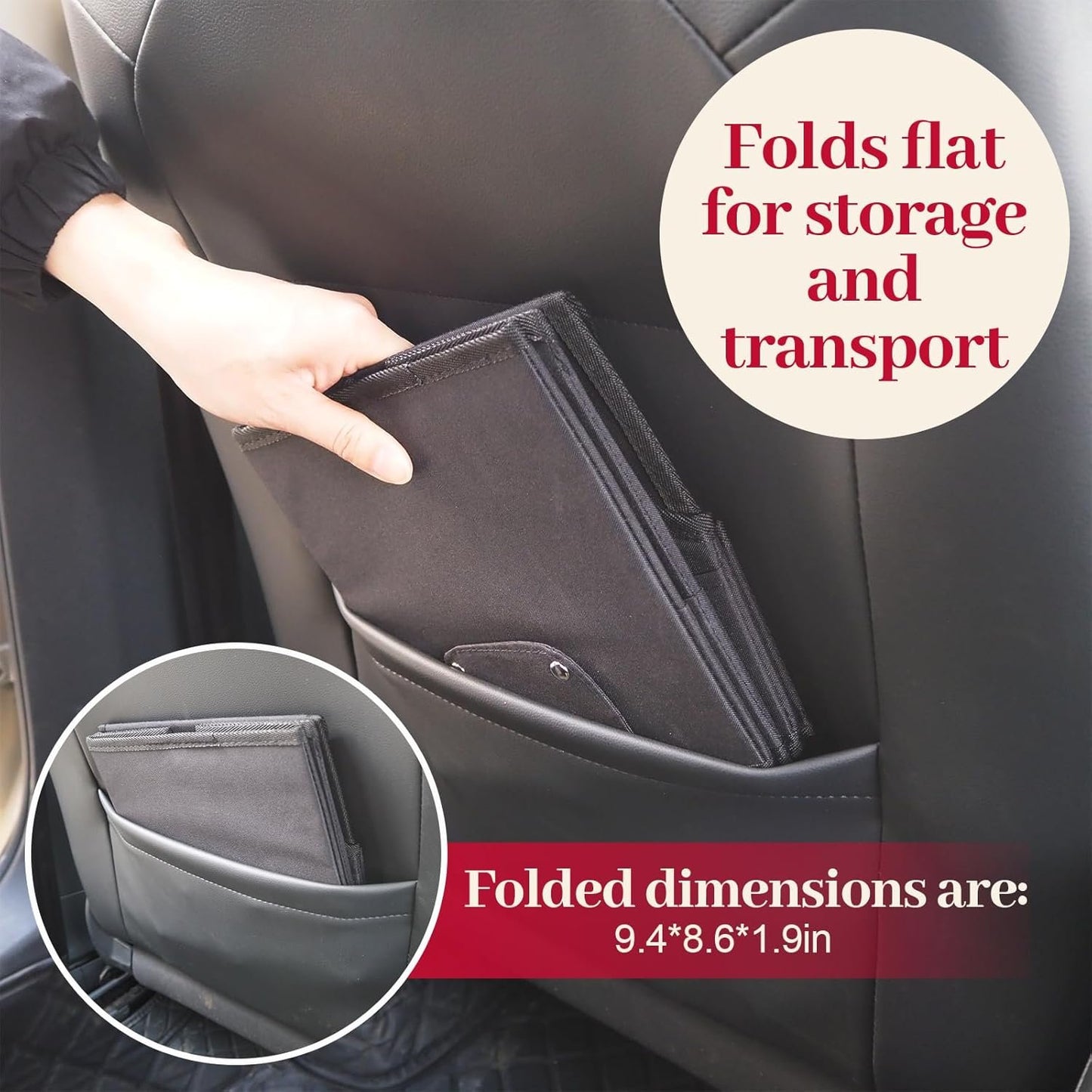 Car Seat Organizer Backseat Car Storage Box, Foldable Vehicles Organizer with 11 Storages Compartments & 2 Cup Holders, Travel Car Storage Basket for Truck Trunk Van