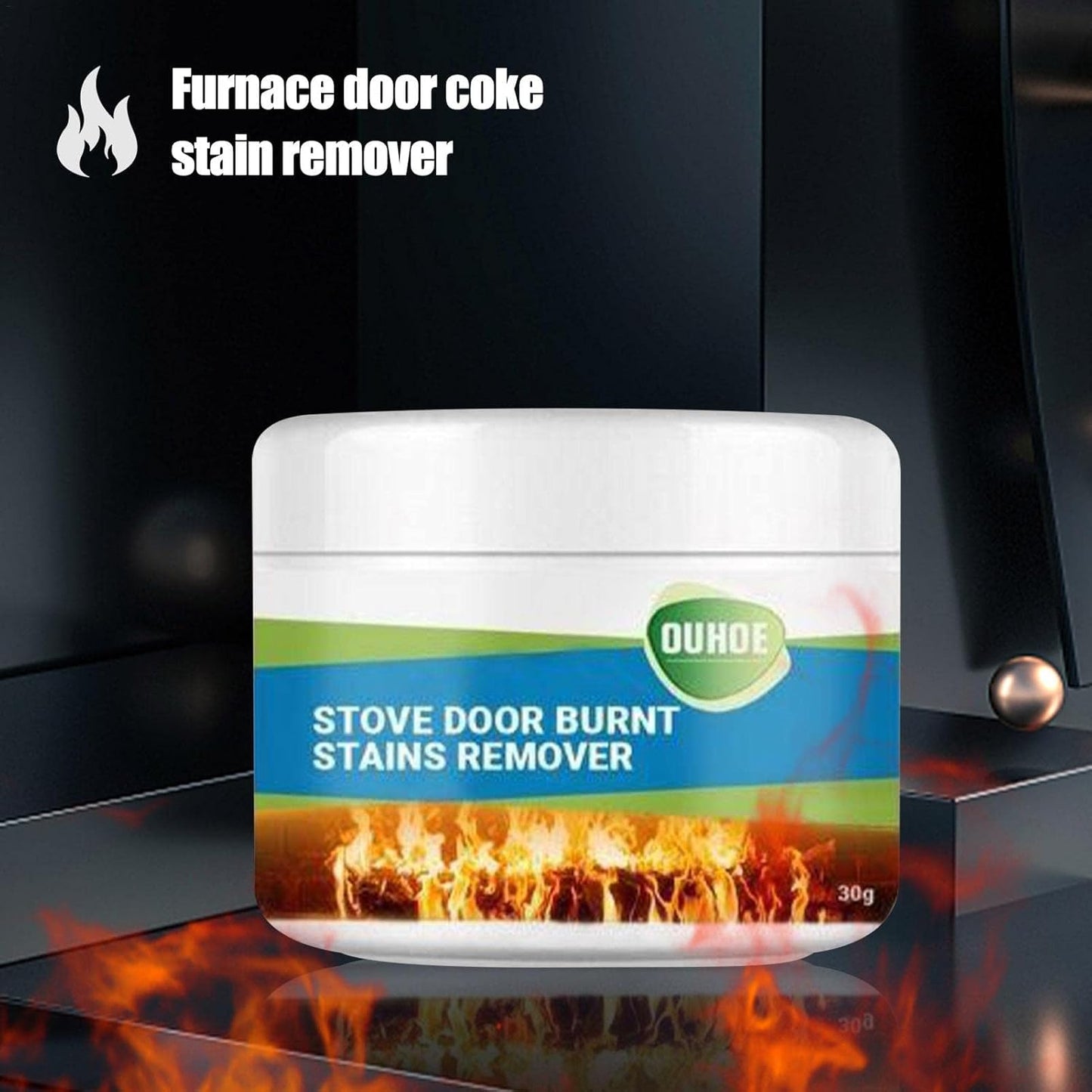 Oven Grease Cleaner - 30g Heavy Duty Oven Stain Cleaner - Cleaning Accessories Oven Stain Cleaner for Barbecue Grates Metal Top Veegap