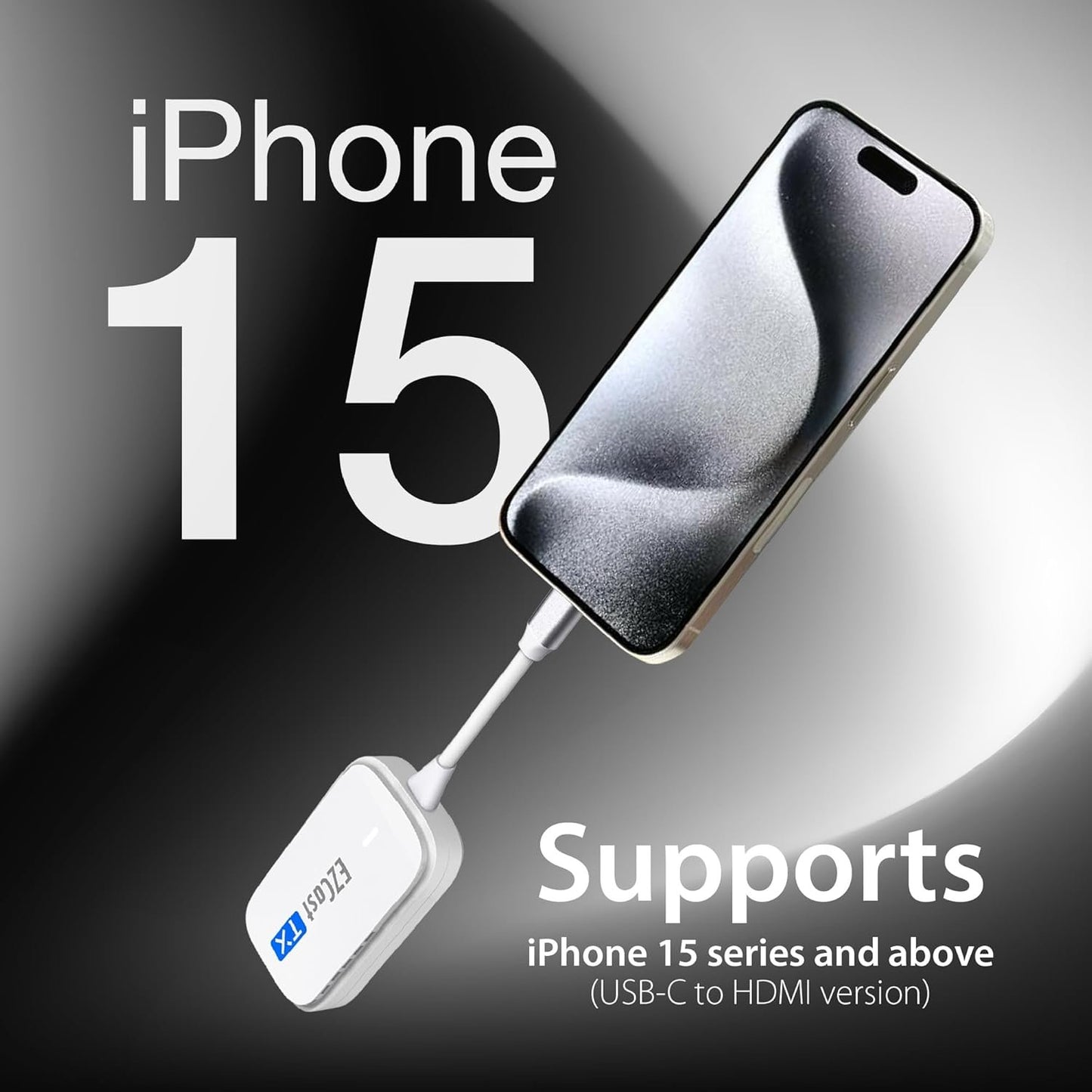 EZCast Wireless USB-C to HDMI Transmitter and Receiver, DisplayPort Screen Mirror from iPhone 15 to TV, 1080p HD, HDMI Extender, Wireless Display from Tablet and laptops to HDTV projectors