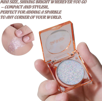 Face Glitter, Body Glitter, Glitter Makeup Face Paint for Eye Lip Hair, Festival Rave Accessories, Safe for Face, Easy Application & Removal, Silver Glitter