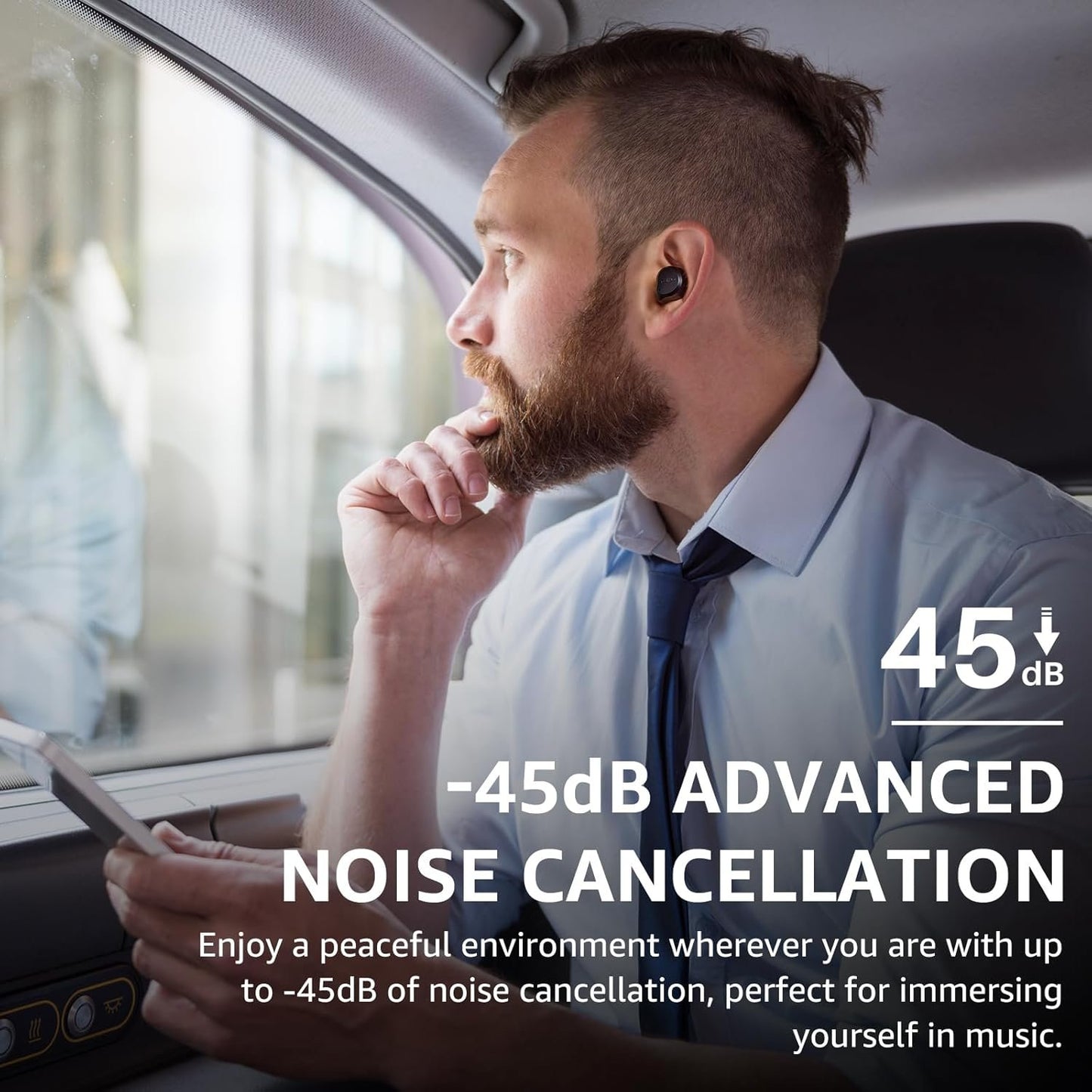 TOZO New Hybrid Active Noise Cancelling Wireless Earbuds, 6 Mics ENC Clear Call, IPX8 Waterproof, in Ear Bluetooth 5.3 Headphones Stereo Bass Heasets 59H Playtime with LED Display 32 EQs via APP