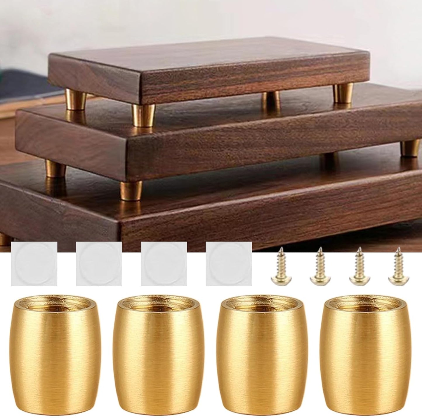 Generico Gambe In Legno Per Mobili,Gambe Regolabili Per Divani | Supporto Antiscivolo Moderno Con Protezione Per Pavimenti In Legno – Per Tavoli, Letti, Scrivanie E Armadi
