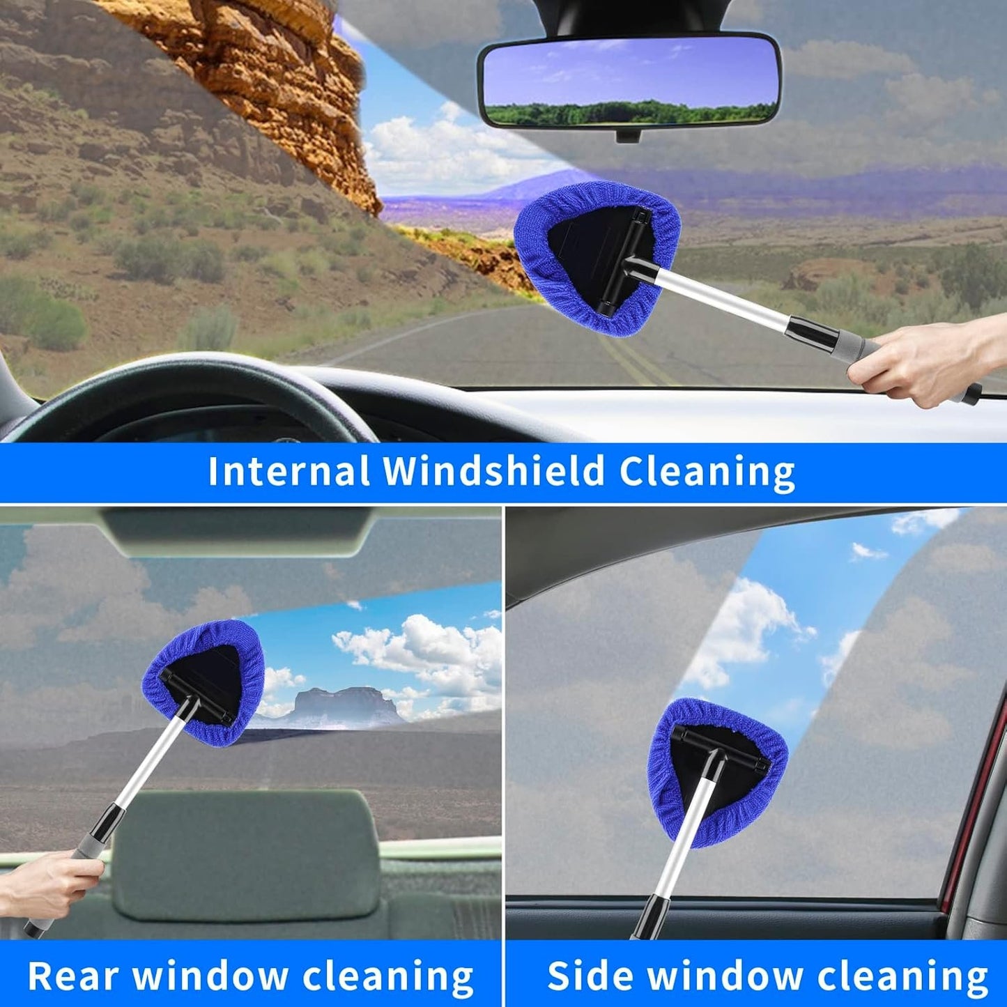 Car Cleaning Kit,Car Interior Detailing Kit with High Power Handheld Vacuum,Detailing Brush Set,Windshield Cleaning Tool,Microfiber Applicator,Towels,Complete Car Cleaning Supplies (Blue)