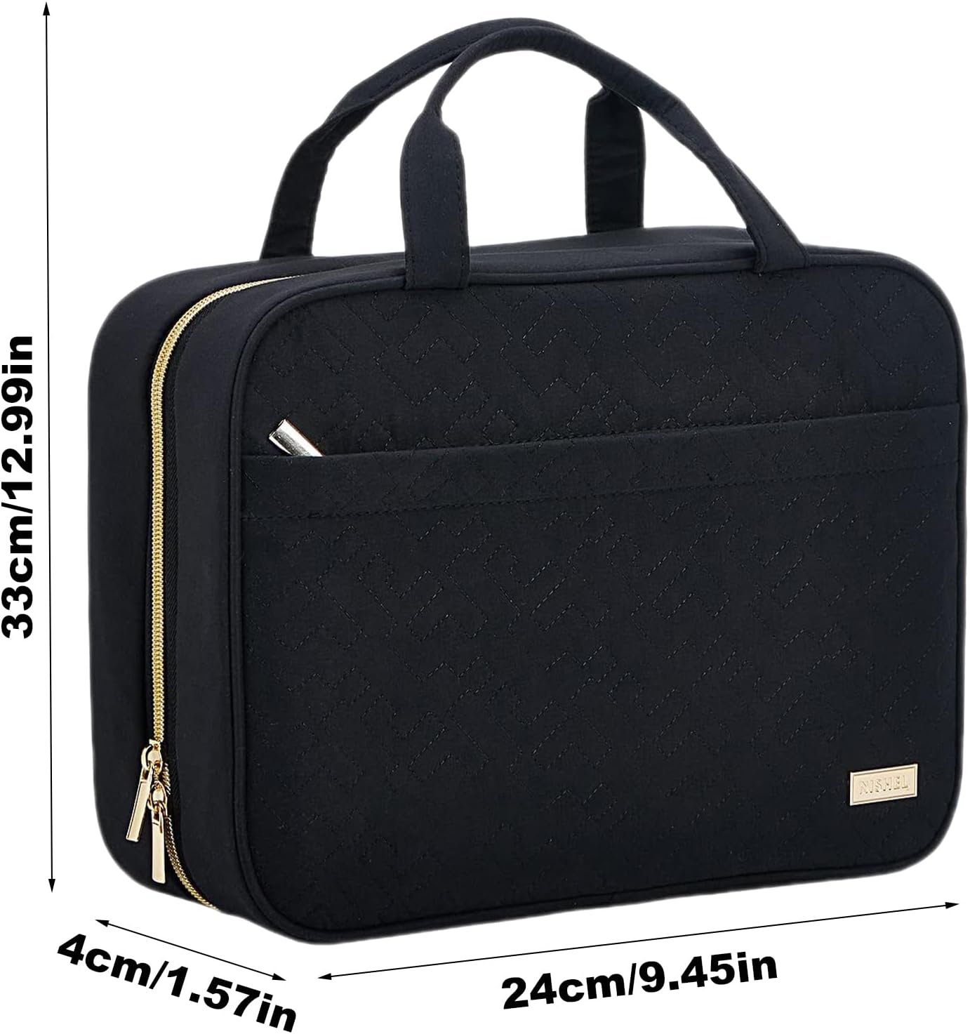mivceklw Hanging Toiletry Bag, Travel Cosmetic Organizer, Waterproof Makeup Pouch, Large Capacity Storage, Foldable Design, Exquisitely Crafted, 12.6x9.06x4.33in