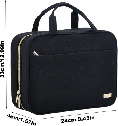 mivceklw Hanging Toiletry Bag, Travel Cosmetic Organizer, Waterproof Makeup Pouch, Large Capacity Storage, Foldable Design, Exquisitely Crafted, 12.6x9.06x4.33in