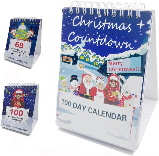 Christmas Calendar 2024 100 Days Countdown Calendar Advent Calendar for Home Office Room Christmas Countdown Gift
