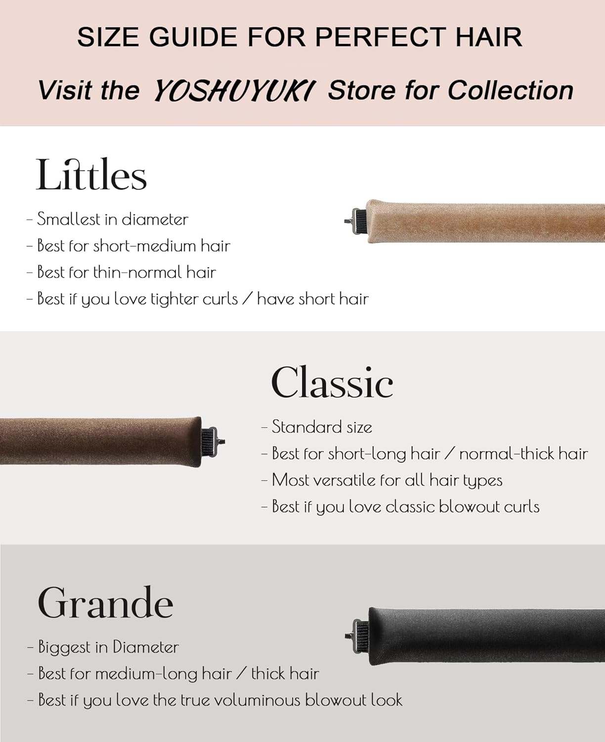 YOSHUYUKI Velvet Overnight Curls Heatless Hair Curler No Heat Satin Heatless Curling Rods Foam Sponge Hair Rollers for Short Long Hair to Sleep in Care Styling Tools - Brown