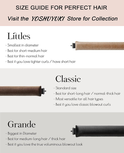 YOSHUYUKI Velvet Overnight Curls Heatless Hair Curler No Heat Satin Heatless Curling Rods Foam Sponge Hair Rollers for Short Long Hair to Sleep in Care Styling Tools - Brown