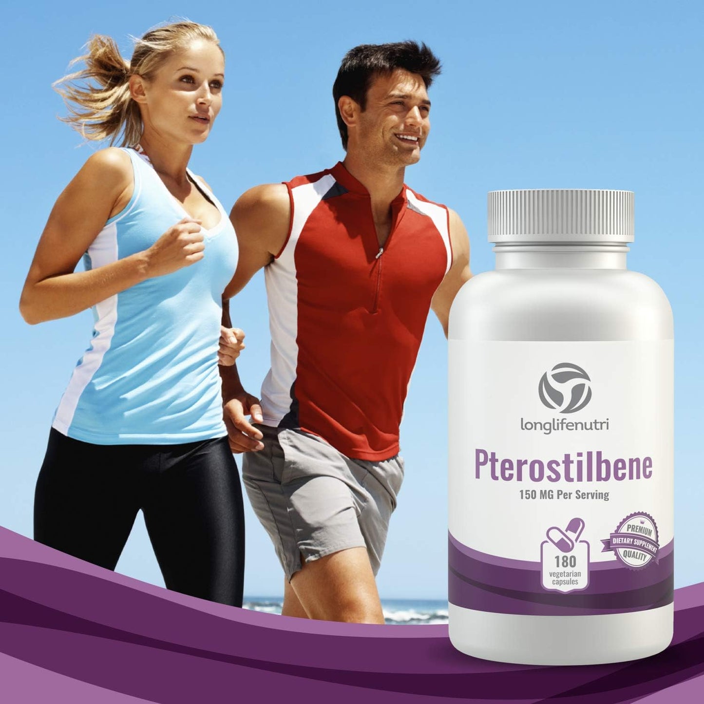 Pterostilbene 150mg, 180 Vegetarian Capsules, 3-Month Supply for Natural Wellness, Made in USA, Pure Natural Powder