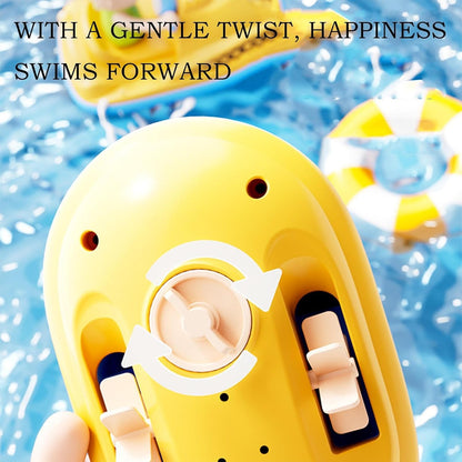 Bath Toys, Wind Up Water Toys, Animal Swimmers with Swimming Motion, Bright Color Design, Interactive Sensory Play for Toddler, Pool, Bathtub, Beach, Shower Fun, Yellow/Blue