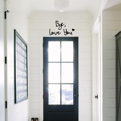 Black Love You Bye Sign above Door, Wooden Words Home Decor Wall, Express Love and Warm Sign with Stickers, Entryway Hallway Decor Indoor, Art Gifts for Bedroom Valentine's Day (1)