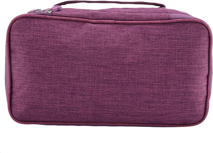 Travel Underwear Organizer, Portable Travel Storage Organizer Waterproof for Cosmetics, Toiletries, Hotel, Home, Bathroom, Airplane (Purple)