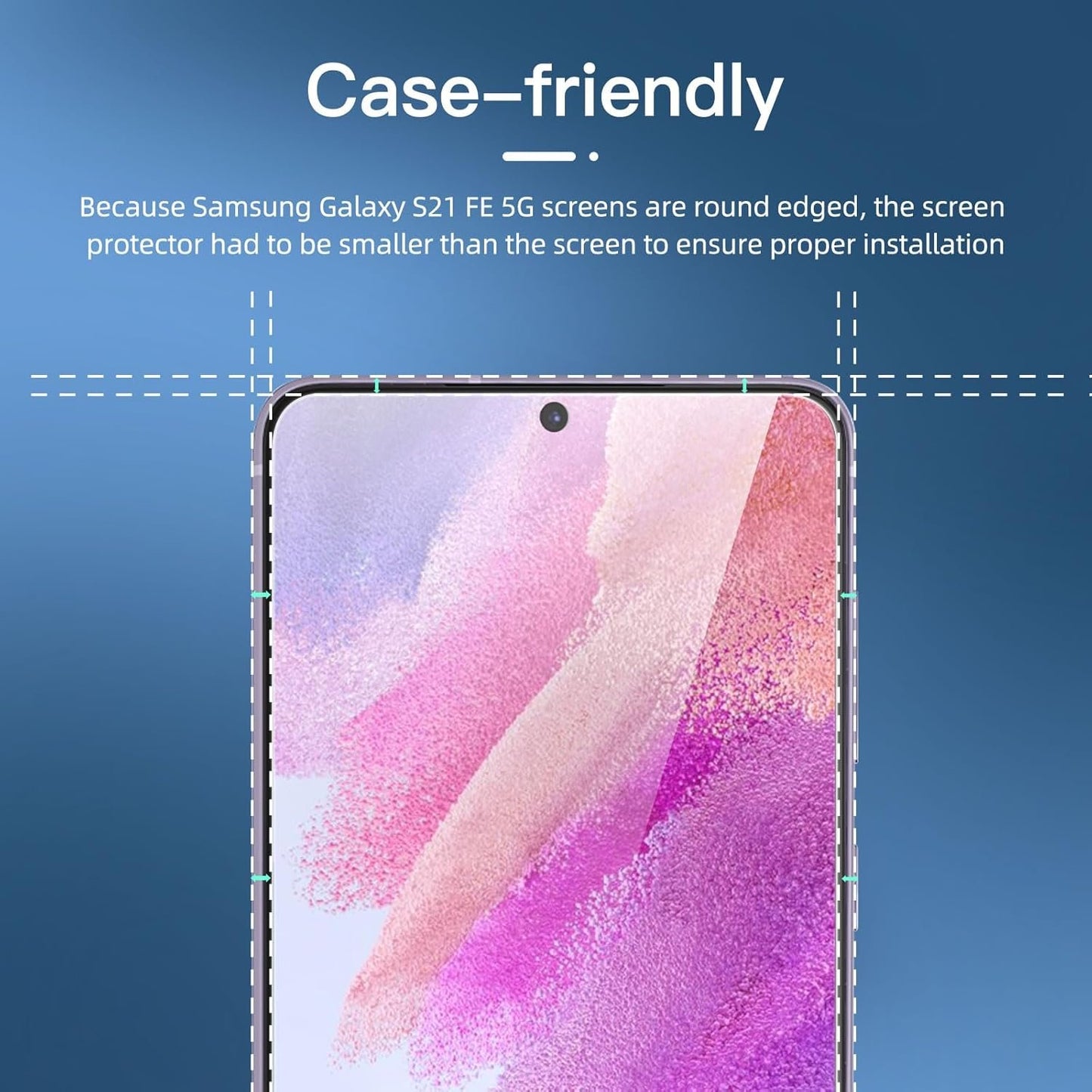 NEW'C 3 Pack Privacy Screen Protector for Samsung Galaxy S21 FE 5G, Enhanced 28-Degree Privacy Angle, Ultra Durable 9H Hardness, Bubble-Free