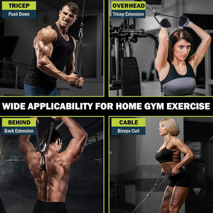 DASKING Ergonomic Triceps Pull Down Rope with Non-Slip Natural Rubber Grip, Pulley System LAT Pulldown Cable Machine Attachment Home Gym Traction Rope for Triceps Pull Downs Crunches