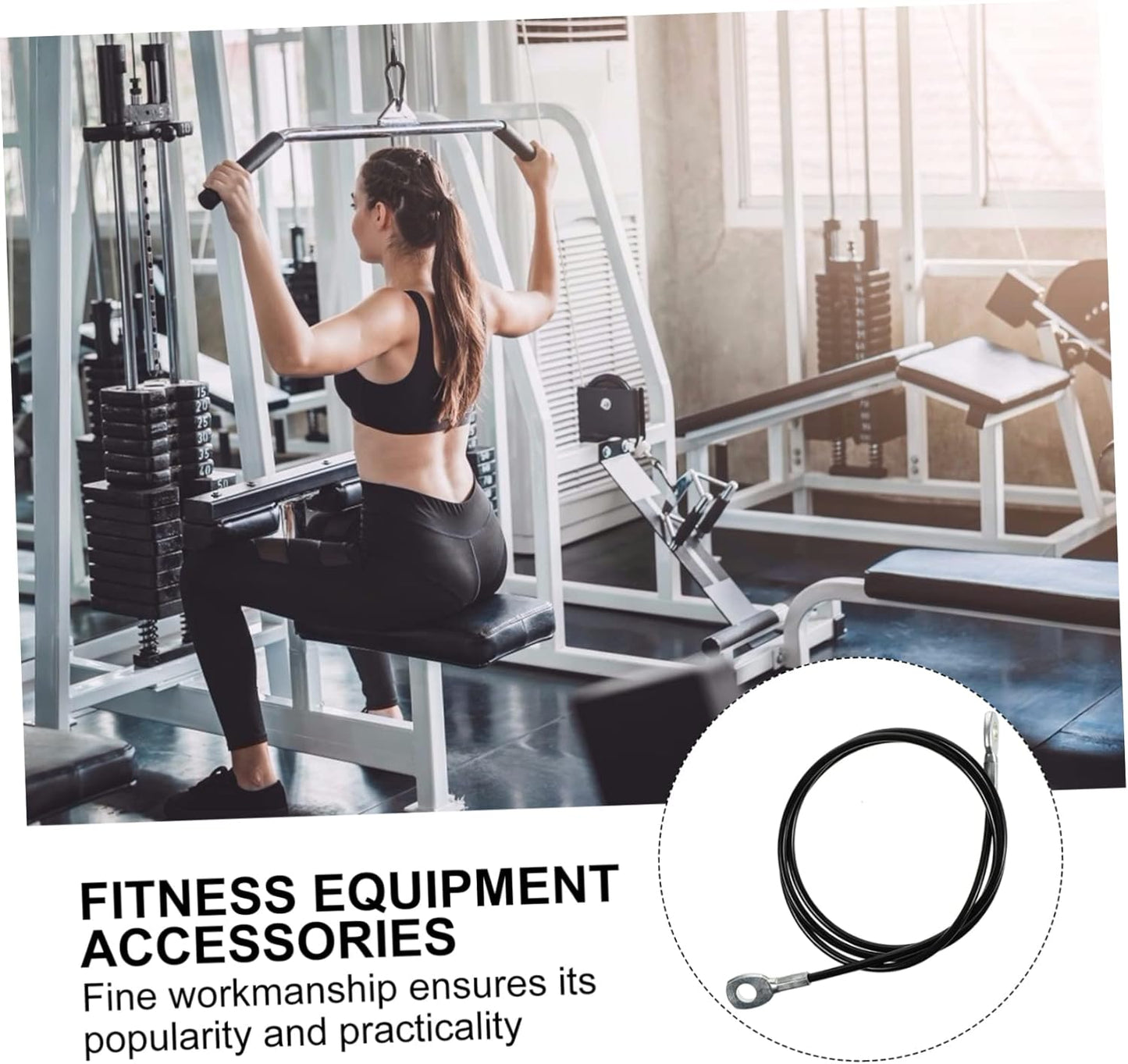 CORHAD 1pc DIY Fitness Wire Rope Heavy Duty Steel Cable for Home Gym Portable Lightweight Practical Gym Cable Versatile Fitness Pulley Accessories