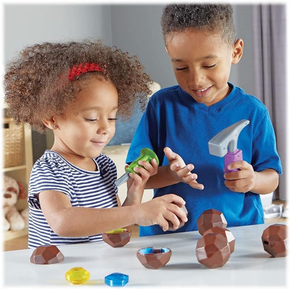 Learning Resources Rockin' Gem Surprise, Sorting, Matching, Counting Skills and Early STEM, 19 Pieces, Ages 3+