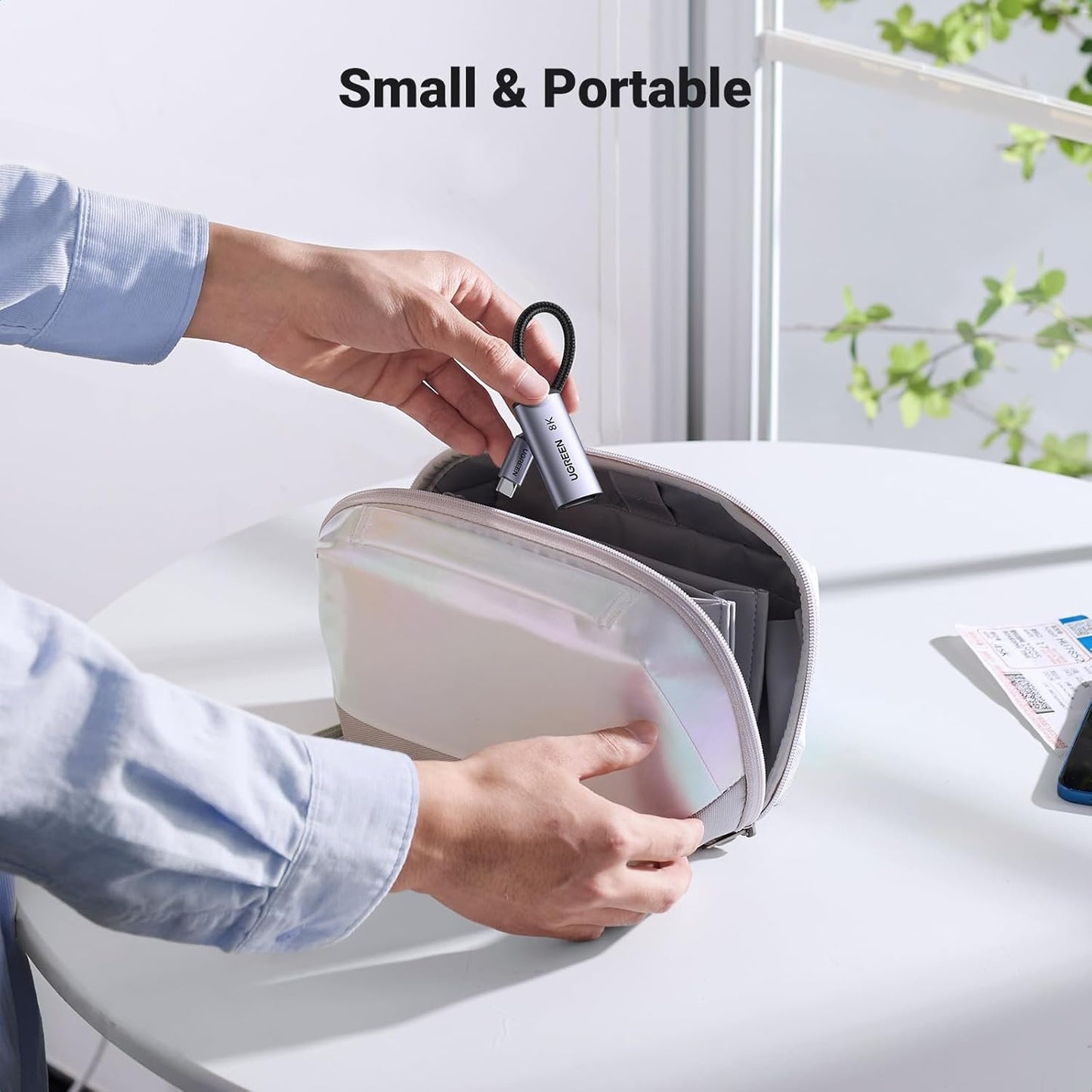 UGREEN 8K@60Hz USB C to DisplayPort 1.4 Adapter Cable 4K 240Hz HDR Thunderbolt 4 to Dp Converter Aluminum Braided Compatible with iPhone 16/15 Series Galaxy MacBook Pro/Air iPad Pro Galaxy S23 Dell