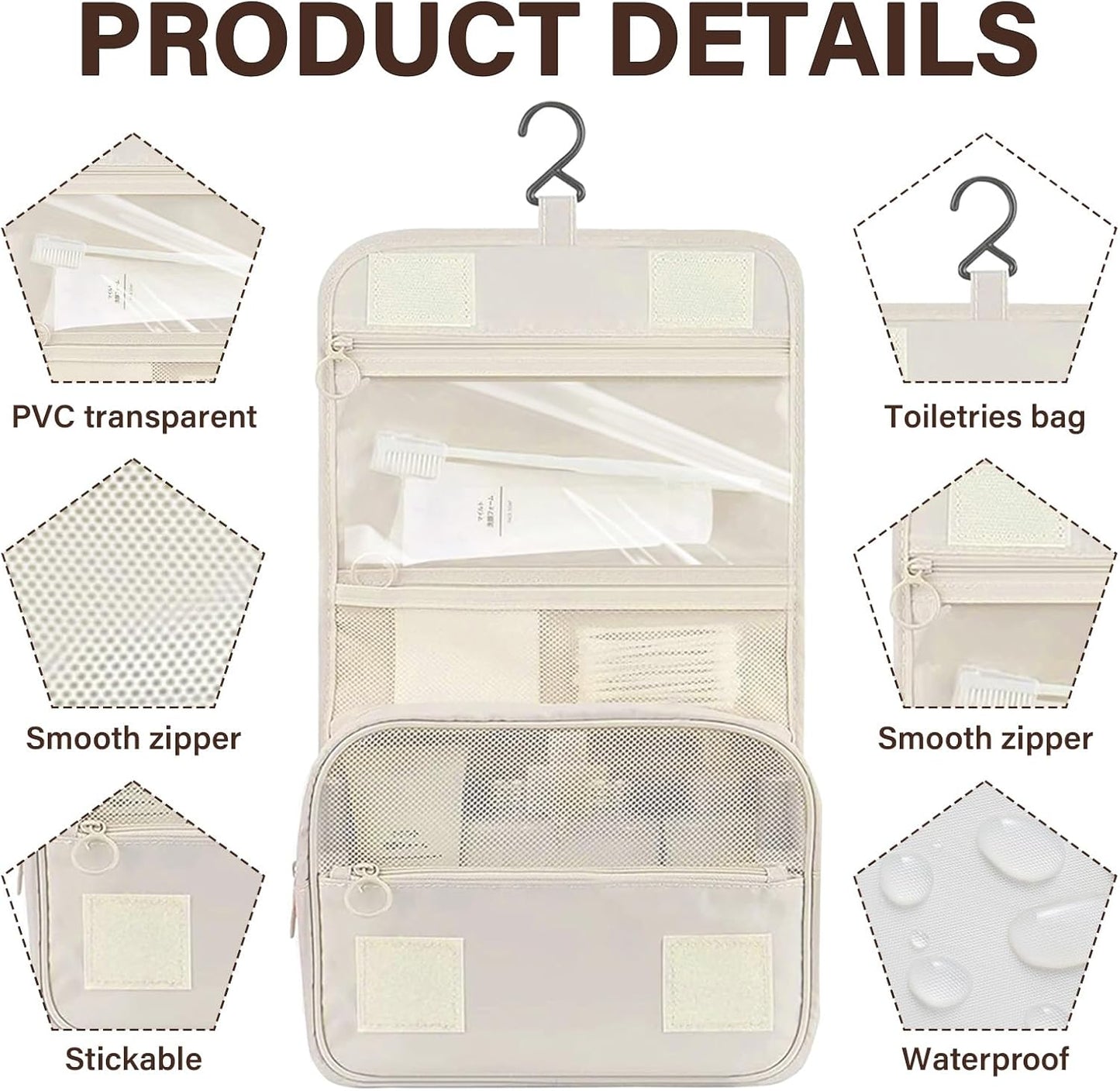 12-Piece Suitcase Organizer Set for Suitcase, Travel Organizer, Space-Saving Packing Cubes, Travel Clothes Bags, Underwear Clothing Bags Footwear (Beige)