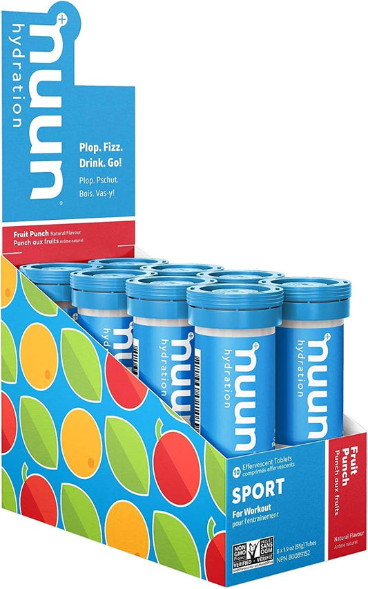 Nuun Active 3160808 Nuun Sport Hydrating Electrolyte Tablets, Fruit Punch, 8 count