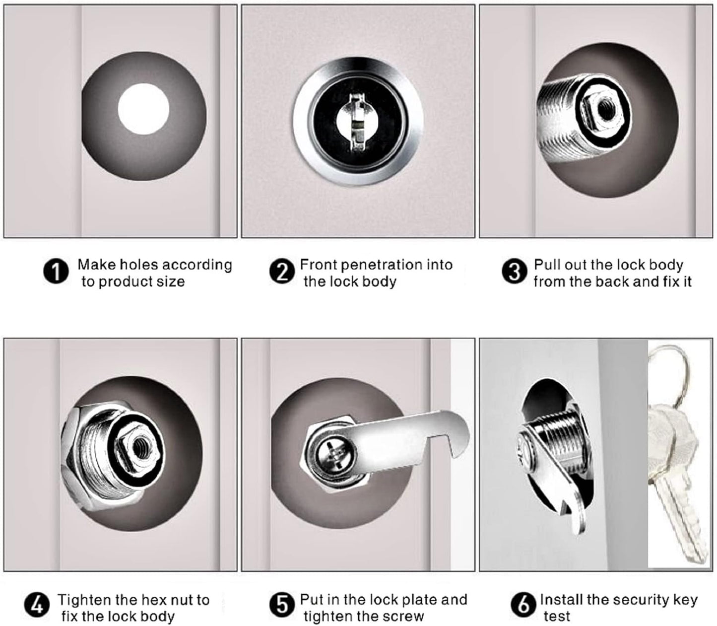 KUYEFGF Us General Cabinet Toolbox Cam Lock 16mm Replacement 2 Pack,5/8''Cylinder Lock,Mailbox Key Lock,Key Lock for Drawer Dresser RV Bins Security Box,Keyed Different