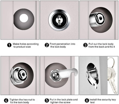 KUYEFGF Us General Cabinet Toolbox Cam Lock 16mm Replacement 2 Pack,5/8''Cylinder Lock,Mailbox Key Lock,Key Lock for Drawer Dresser RV Bins Security Box,Keyed Different