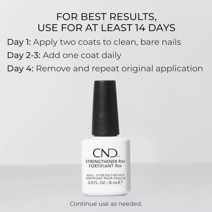 CND™ Strengthener RXx, Nail Strengthener for Tougher, Stronger Nails & Protection for Thin Nails, 0.5 Fl Oz, 0.5 fl oz