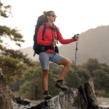 TREKOLOGY Trekking Poles – Adjustable, Collapsible Hiking,Walking Sticks for Men & Women, Lightweight Folding Poles for Backpacking, Seniors & Travel – TREKZ XE