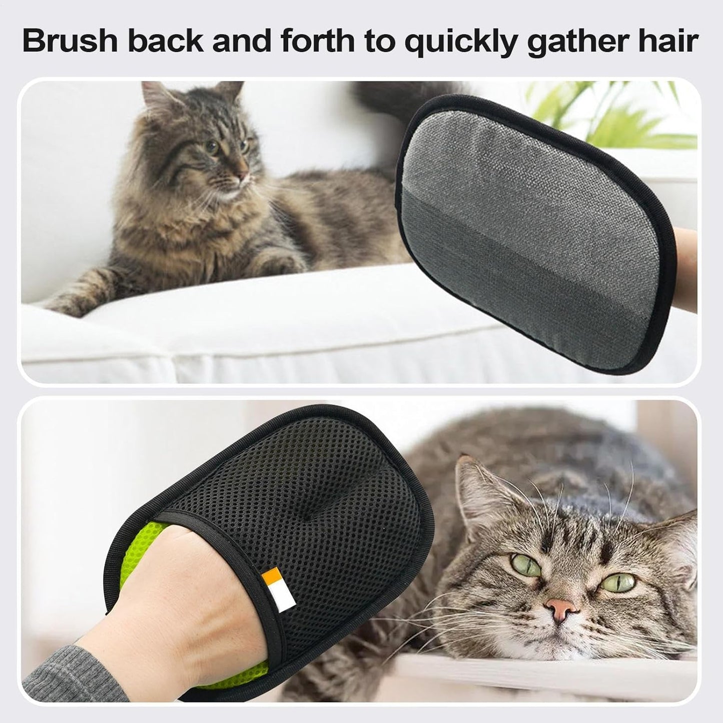 Pet Hair Remover, Grooming Gloves, Lint Cleaner Tool, Portable Brush, Efficient Hair Removal for Furniture, Bedding, Couch, Carpet, Mat, Rug Cleaning and Maintenance