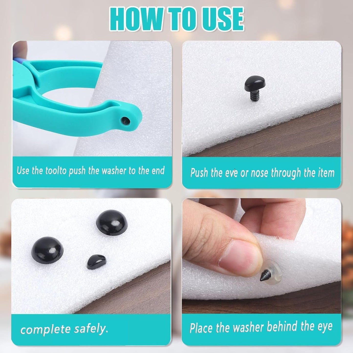 Crovakeu 1Pcs Professional Crochet Safety Eye Attachment Tool - Upgraded Design for 5-30mm Stuffed Animals & Dolls, used for crochet and filling animal eye production products DIY process (pink)