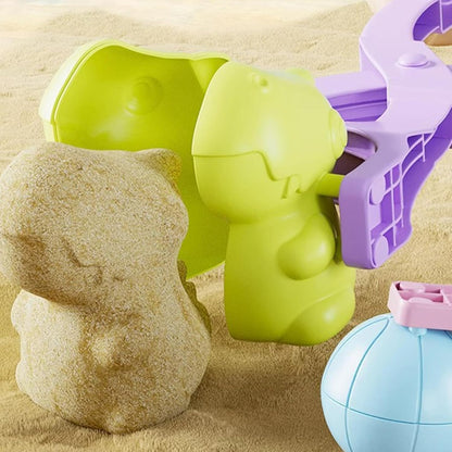 Nuyhgtr Beach Toys Kids, Travel Sand Toys with Foldable Bucket Mesh Bag, Includes Molds, Rake, Shovel, Summer Game to Boys, Girls, Compact Outdoor Play Set for Vacation And Sandbox Fun