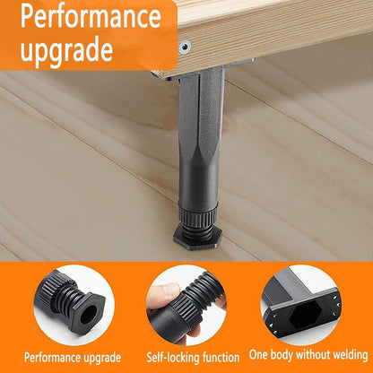 4 Pcs Adjustable Bed Legs Metal Feet Furniture Black,Bed Frame Center Support for Furniture,for Bed,Sofa Slat Support Bed Frame Center Support(21-37.5 cm)