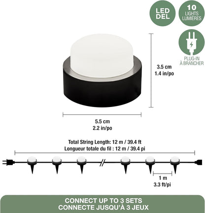 Danson Decor LED Puck Lights – Set of 10 Pathway Lights Illuminate Walkways and Gardens – Energy Efficient Ground Lights & Landscape Lighting