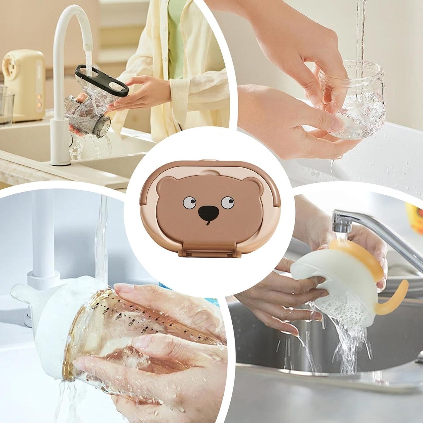Baby Bottle Brush, Portable Cleaner Kit, 3.35in Nipple & Straw, Washing Tool Pipes, Food Boxes Set for Tumblers, Drinking Glasses, Essential Cleaning Accessories