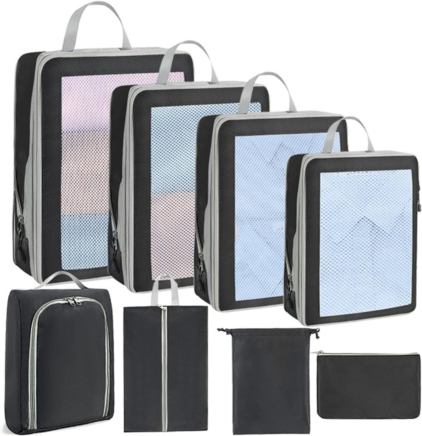 Packing Bags for Suitcase | Set of 8 Waterproof Storage Packing Suitcase Bags,Moving House Organization Clothing Containers for Attic, Closets