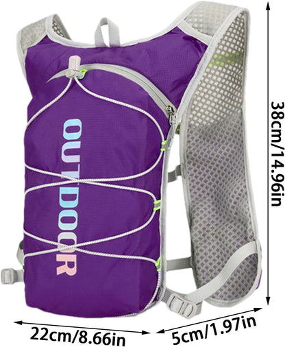 Hydration Pack, Hiking Water Vest, 8.66x14.96x1.97 Inches Multifunctional Lightweight Backpack, Leak Proof Hydration Gear for Travel, Cycling, Workout, Camping, Outdoor Fitness