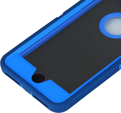 Case for iPhone 7 Plus/8 Plus, Heavy Duty 3 in 1 Built-in Screen Protector Cover Dust-Proof Shockproof Drop-Proof Scratch-Resistant Shell for iPhone 7+/8+, 5.5inch, Navy Blue