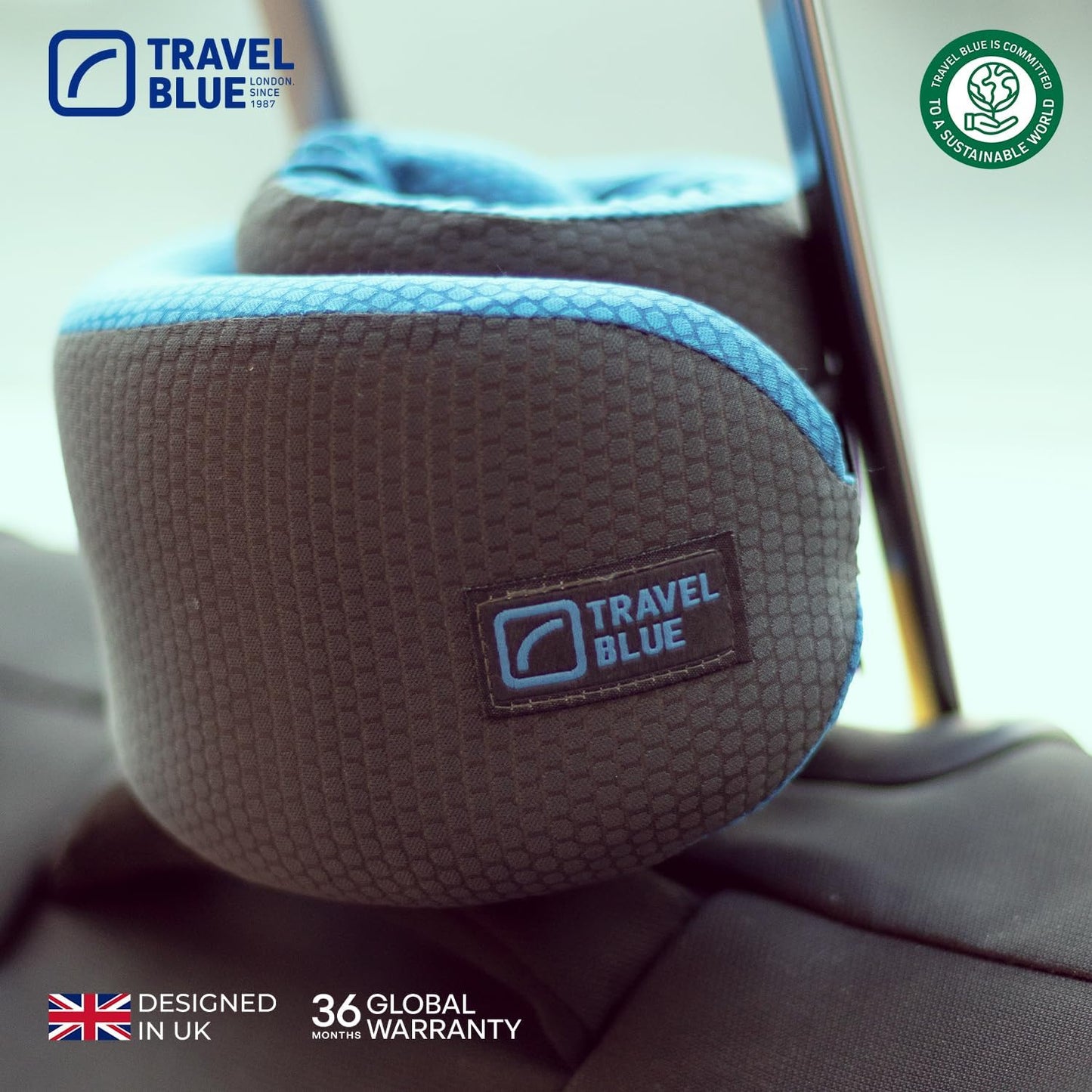 Travel Blue Dreamer Aeroplane Neck Pillow - Memory Foam Pillow for Travel, Travel Pillow Aeroplane with Breathable Mesh Material, Removable Cover, High Comfort & Support, Easy Storage