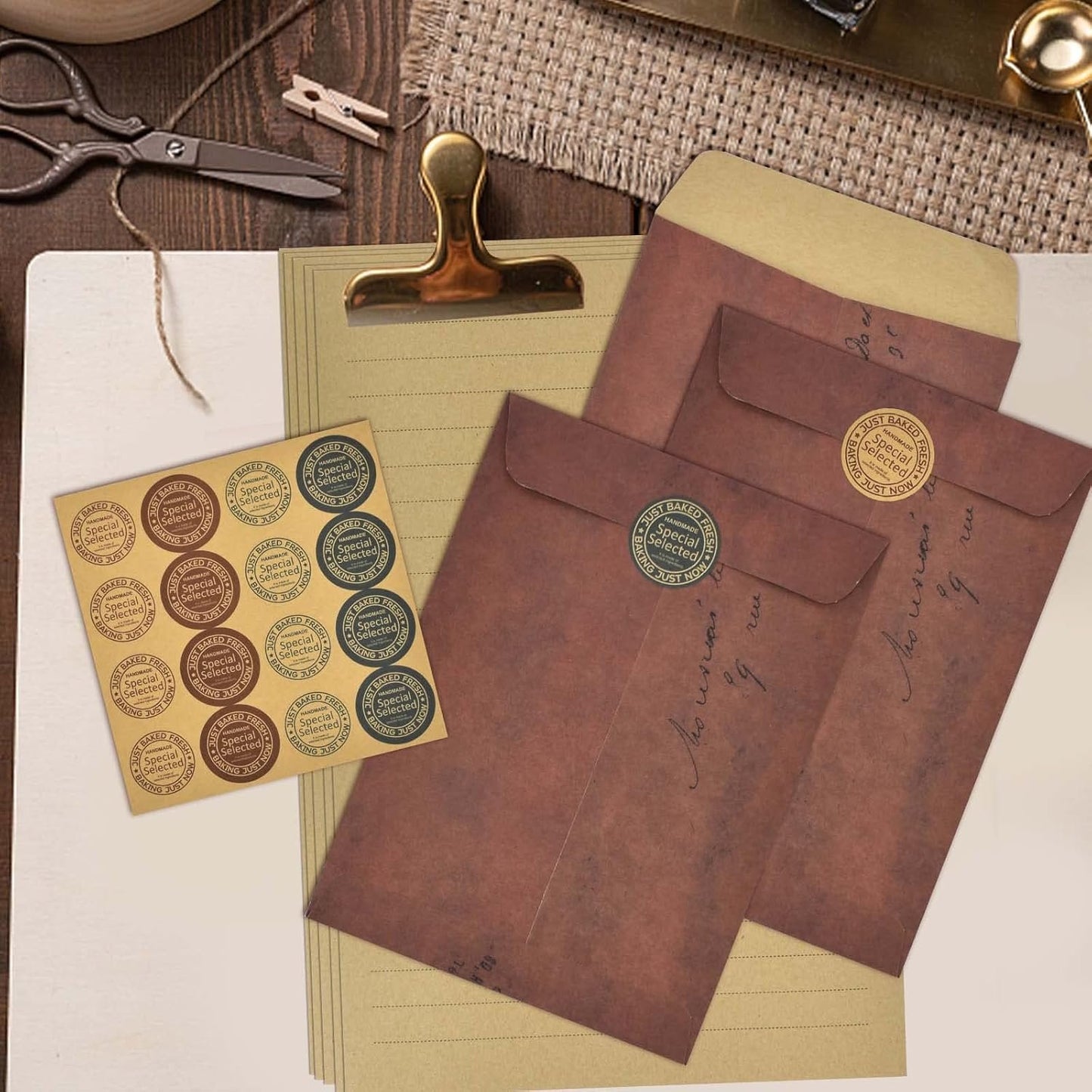 Vintage Letter Writing Sets, 32 Sheets Letter Paper A5 Lined, 10 Pcs Envelopes and One Sheet Sticker, Stationery Paper for Wedding Birthday Party Invitations Easter Christmas