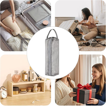 Travel Toiletry Bag, Portable Toothbrush Pouch, Multi-Functional Mesh Organizer, Compact Toiletry Case for Vacation, Airport, Gym, Camping, Cruise, Hospital, Bathroom, Airplane, Gray, Please refer to