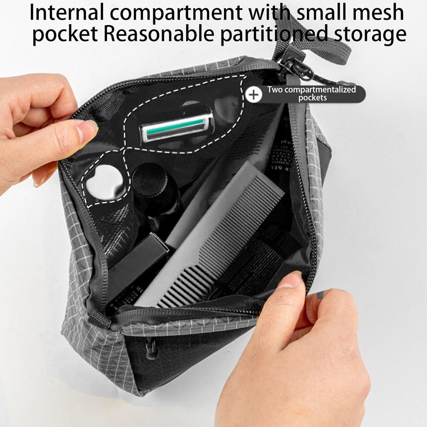 Toiletry Bag, Waterproof Travel Organizer, Large Capacity Cosmetic Pouch, Portable Makeup Storage Case, Multi-Compartment Hygiene Kit for Home, Office, Outdoor, Black///White, Refer to Description,