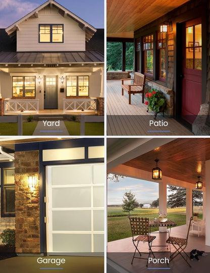 MikeWin Dusk to Dawn Light Bulbs Outdoor, Sensor A19 LED Light Bulb, 13W (100W Equivalent), 1000lm, Auto On/Off Photocell Automatic for Outdoor Lighting, for Porch Garage Yard, 3000K Warm White, 4Pack