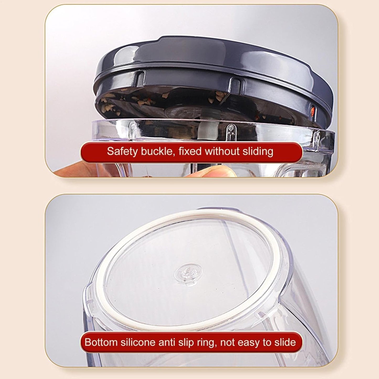 Vgvgaj Manual Onion Chopper | Hand String Garlic Grinder - Vegetable Blender Food Processor Quiet Efficient Kitchen Tool for Veggies Ginger Fruits Nuts