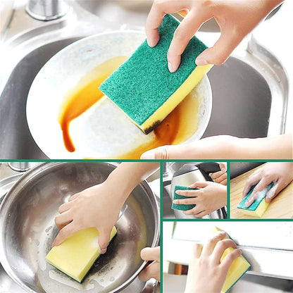 QTANZIQI Kitchen Cleaning Essential Dual Function Dish Sponge Set