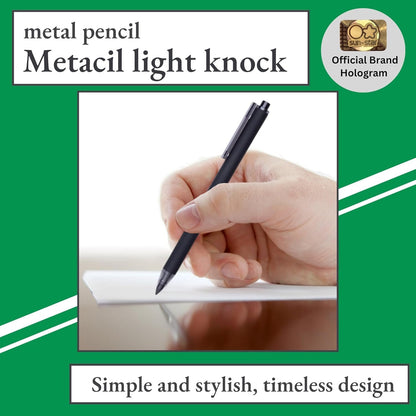 Sun-Star Stationery S4541995 Metal Pencil, Metasil, Knock, Black