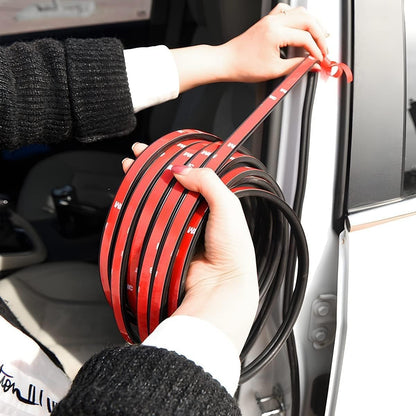 Car Door Rubber Seal Strip - Double Layer 5 Holes Self Adhesive Sealing Stickers, Noise Insulation Weatherstrip Edge Protector, Auto Interior Accessories for Tailgate (32.8FT)