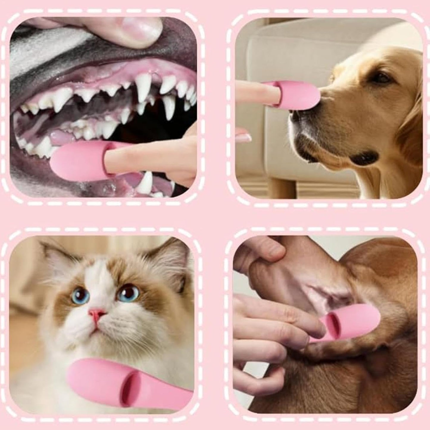 Cat Chin Brush | Pet Chin Scrubber | Pet Hygiene Scrubber | Pet Brush | Soft Silicone Grooming Chin Scrubber | Non Slip Multifunctional Finger Pet Supplies Cleaning Brush for Pet Cats Dogs