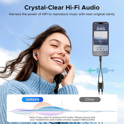 UGREEN Magnetic USB C Splitter 1 in 2 Out Dual USB C Headphone and Charger Type C Audio Adapter with PD 60W Fast Charging Dongle Cable for iPhone 16 Pro Max, Galaxy S25 Ultra, Pixel 9, iPad Pro/Air