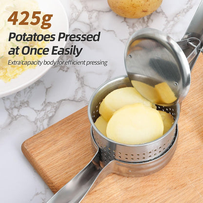 Yopinmall 15 OZ Potato Ricer, Stainless Steel Potato Masher Heavy Duty Ricer for Mashed Potatoes Kitchen Tool Potato Press Kitchen Gadget