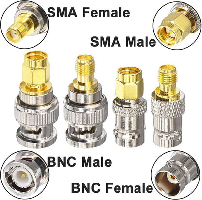 YILIANDUO 4 Pieces BNC RF Adapter Kit SMA Male/Female to BNC Male/Female Adapter for SDR Ham Radio Handheld Bidirectional Electronic CCTV Cameras Scanner