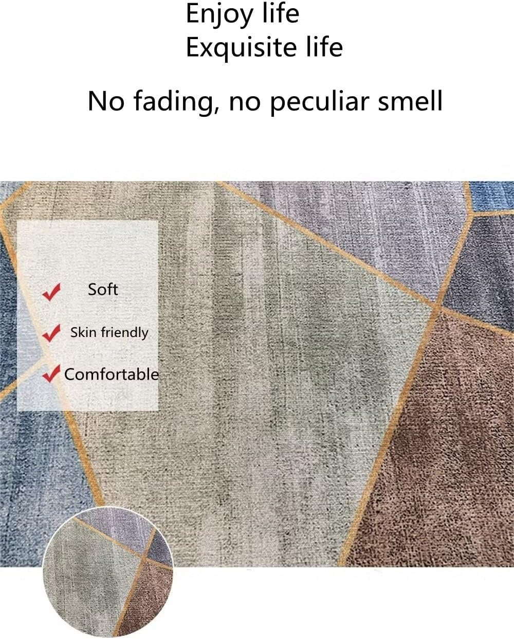 RUGMRZ Tappeto Palestrina Bambini 50x70cm Tappeto camera da letto blu viola Accessori per camera da ragazza Design moderno antiscivolo Tappeti Per Salotto